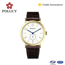 Customize Unisex Quartz Watch Stainless Steel Case Leather Watch